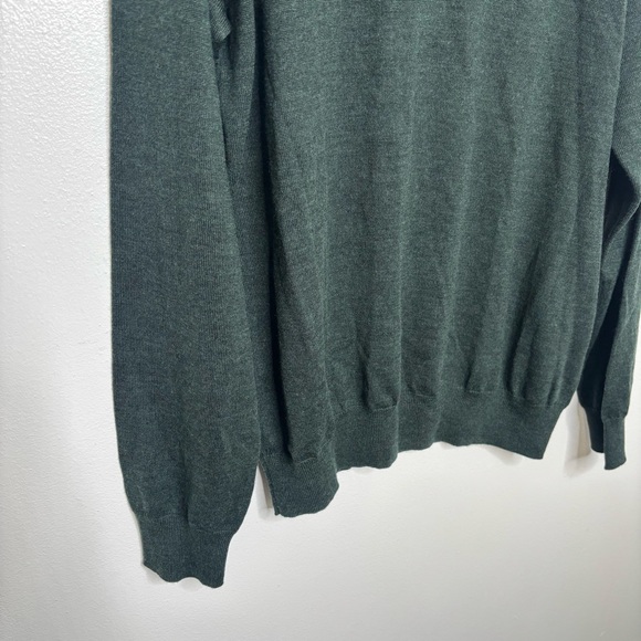Peter Millar Merino Wool Blend Quarter Zip Sweater Green L Mens Large Pullover - Picture 4 of 8